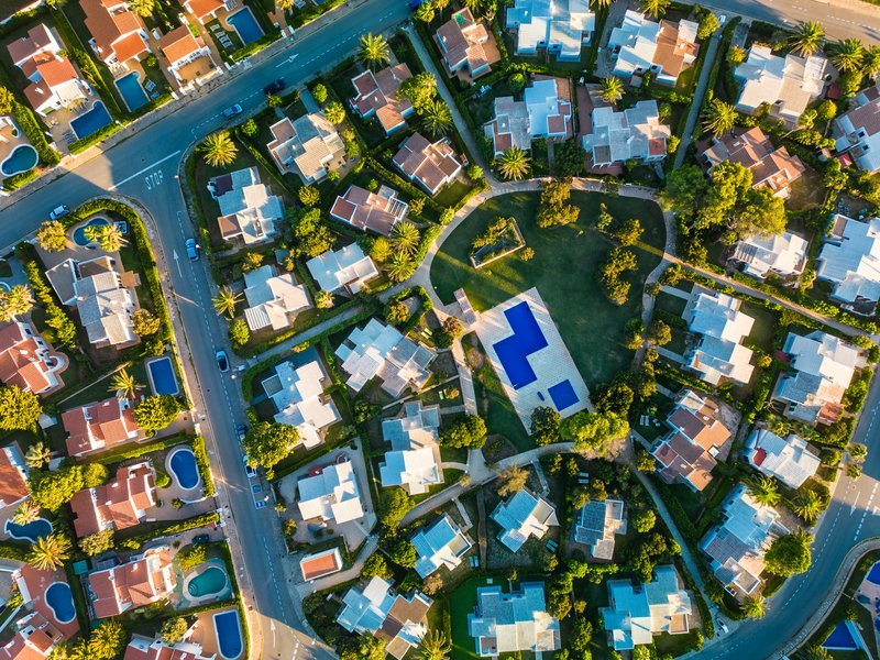 toma vecindario con drone