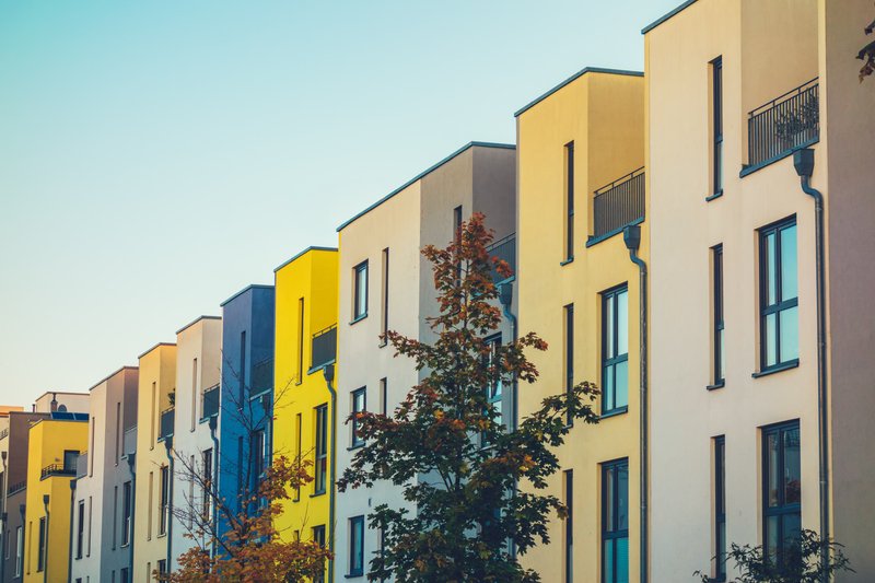 vecindario atardecer